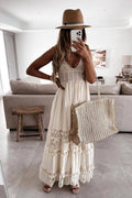 Bohemian Crochet tassel Lace large swing flare dress