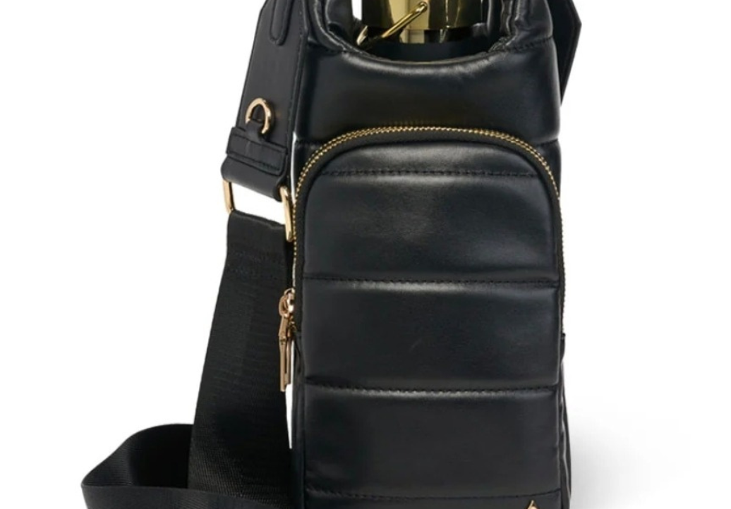 Black Vegan Leather HydroBag with strap bundle