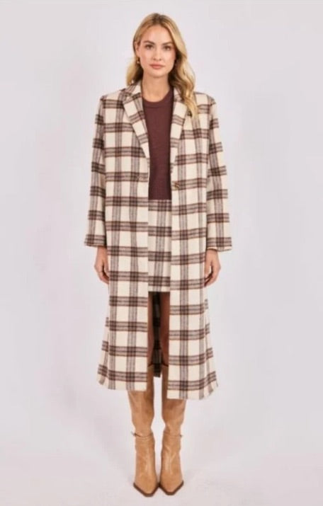 Manhattan Plaid Long Coat