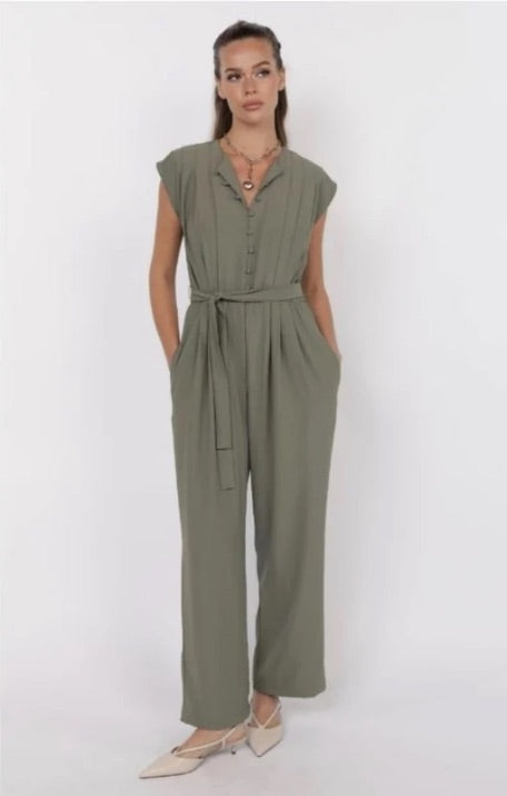 Crepe Pleat Bodice Jumpsuit