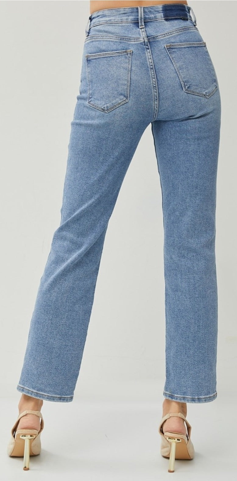 High Rise Crossover Straight Jeans