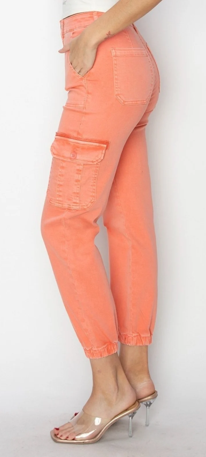 High Rise Cargo Jogger Pants