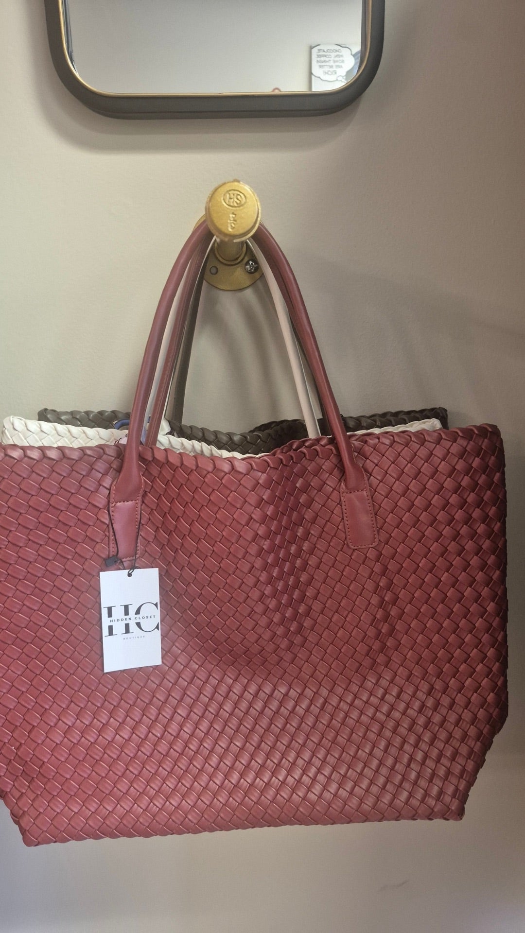 Raspberry Woven Tote