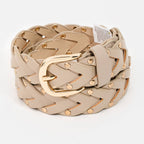 Braided Design Fashion Vegan Leather Belt