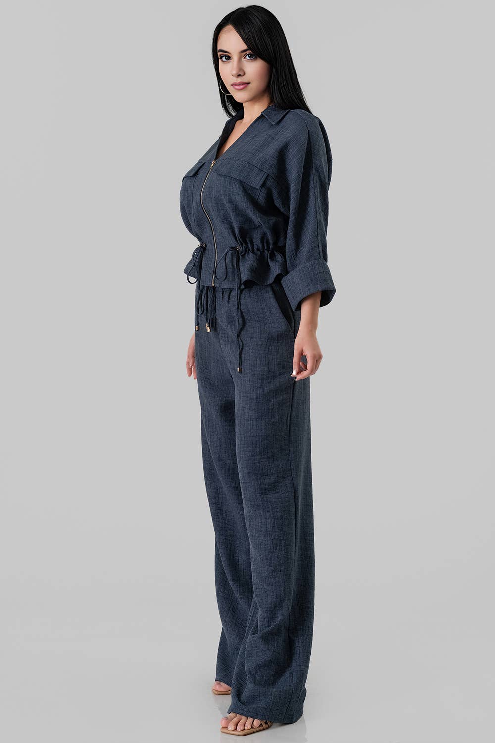 BJ2189-SET_Utility Zip-Front Top & Wide-Leg Set