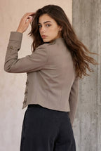 Cropped Military-Style Jacket