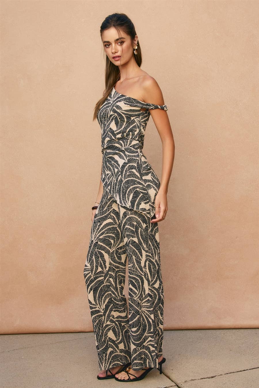 Tropical Leaf Pull On Pants