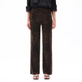 High Rise Relaxed Straight Leopard Print Pants
