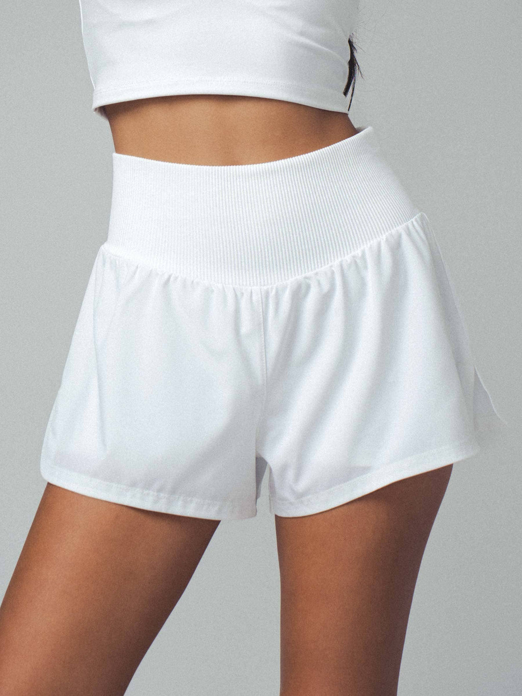 Wide Ribbed Waist Airflow Sporty Shorts