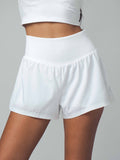 Wide Ribbed Waist Airflow Sporty Shorts