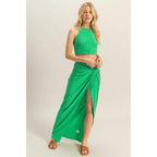 Halter Top & Knotted Skirt Set