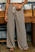 Micro-Stripe Side-Piping Wide-Leg Pants