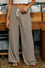 Micro-Stripe Side-Piping Wide-Leg Pants
