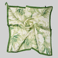 GREEN FLORAL PATTERN SILKY SQUARE SCARF