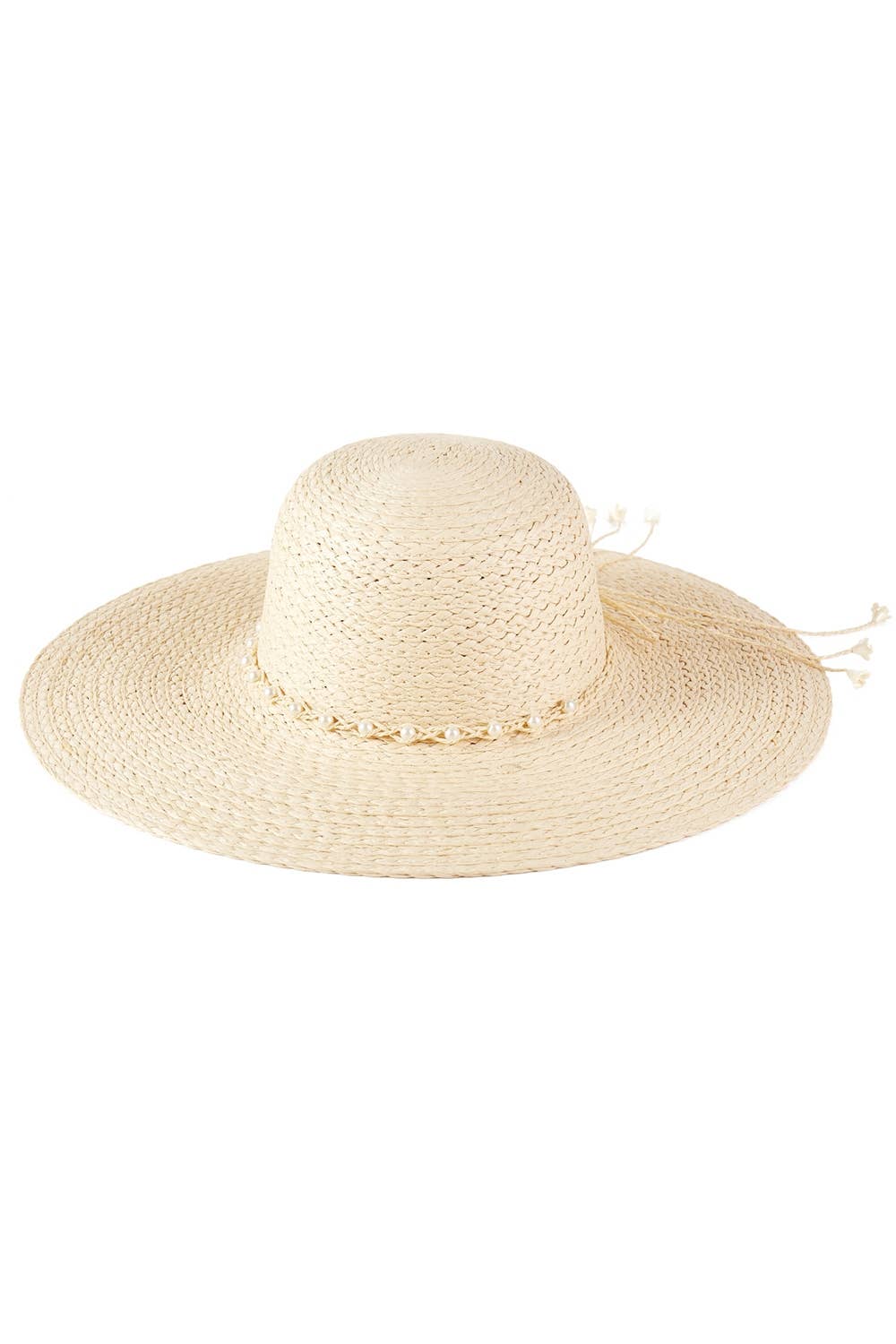 Braided Pearl Band Floppy Sun Hat