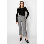 Plaid High Waisted Ankle Length Office Pants
