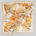 MONSTERA LEAF PRINT SILKY SQUARE SCARF