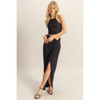 Halter Top & Knotted Skirt Set