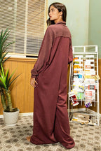 Burgundy Oversize French Terry Jumpsuit