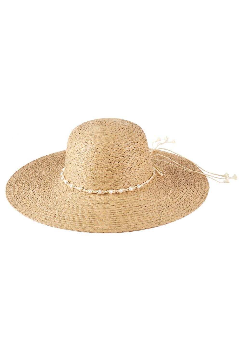 Braided Pearl Band Floppy Sun Hat