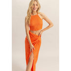 Halter Top & Knotted Skirt Set