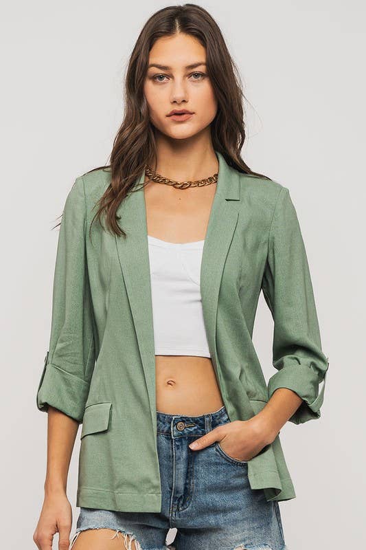 Monochrome Sleeve Tab Blazer