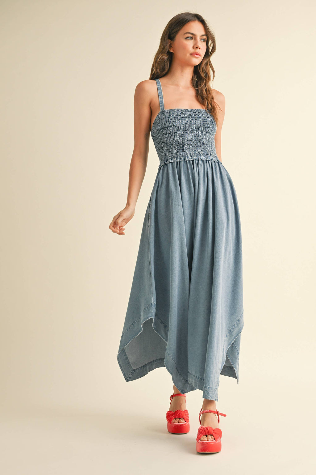 SMOCKING TOP LONG DRESS