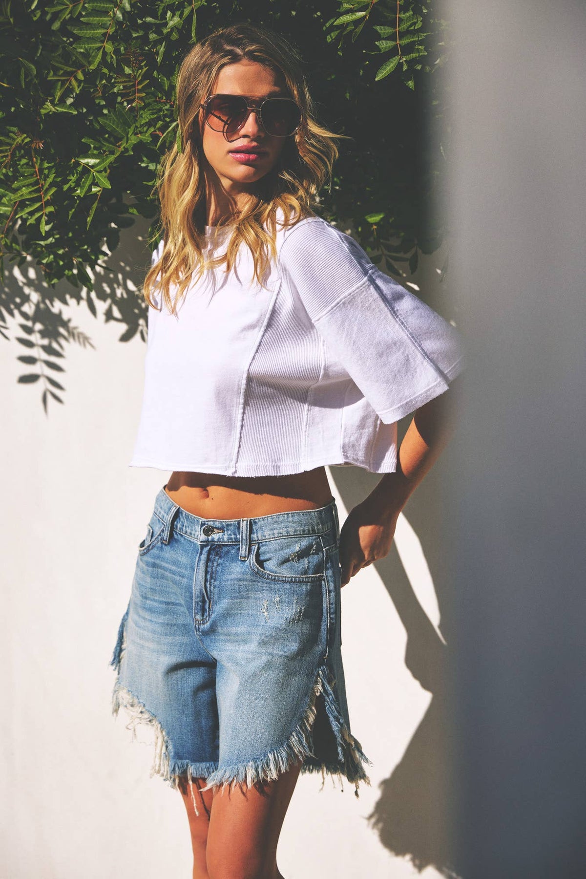 Mid Waisted Cut Off Shorts