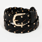 Braided Design Fashion Vegan Leather Belt