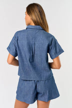 Short Sleeve Denim Top