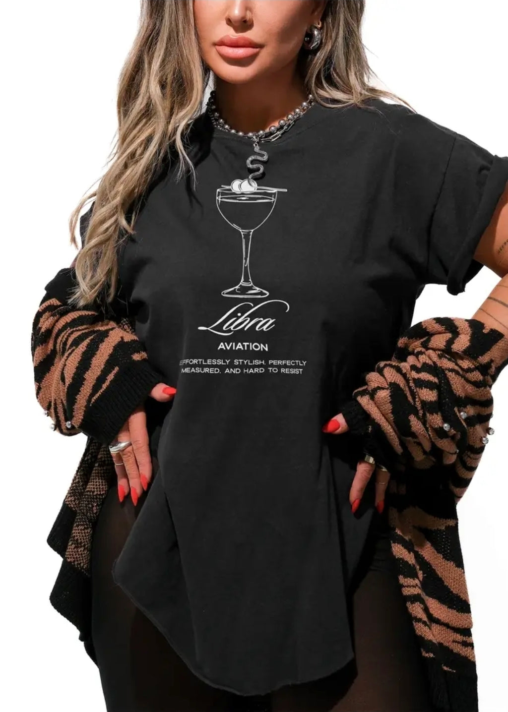 Libra Cocktail Side Slit Tee