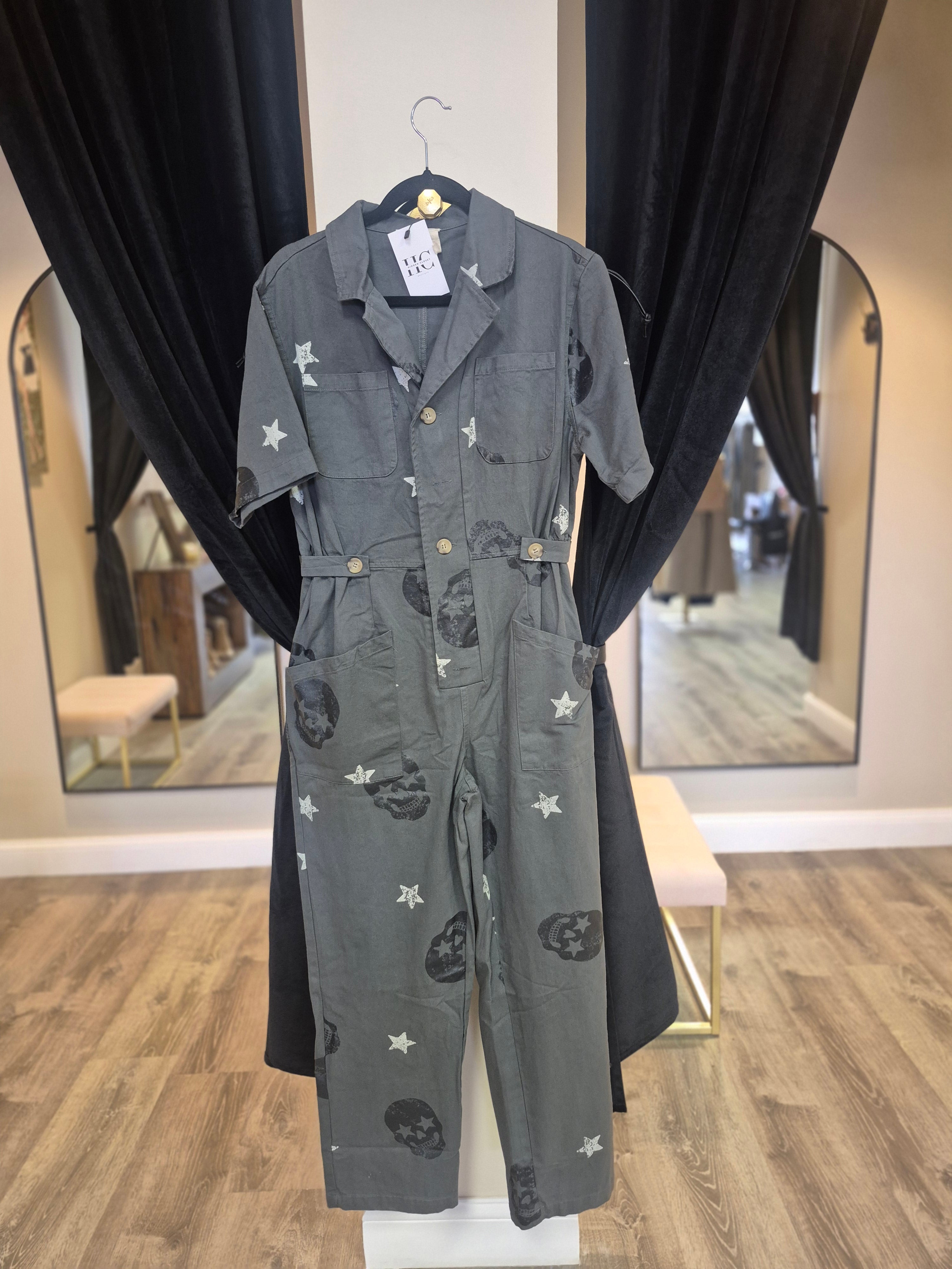 Blue-ish/Grey One-piece  Romper