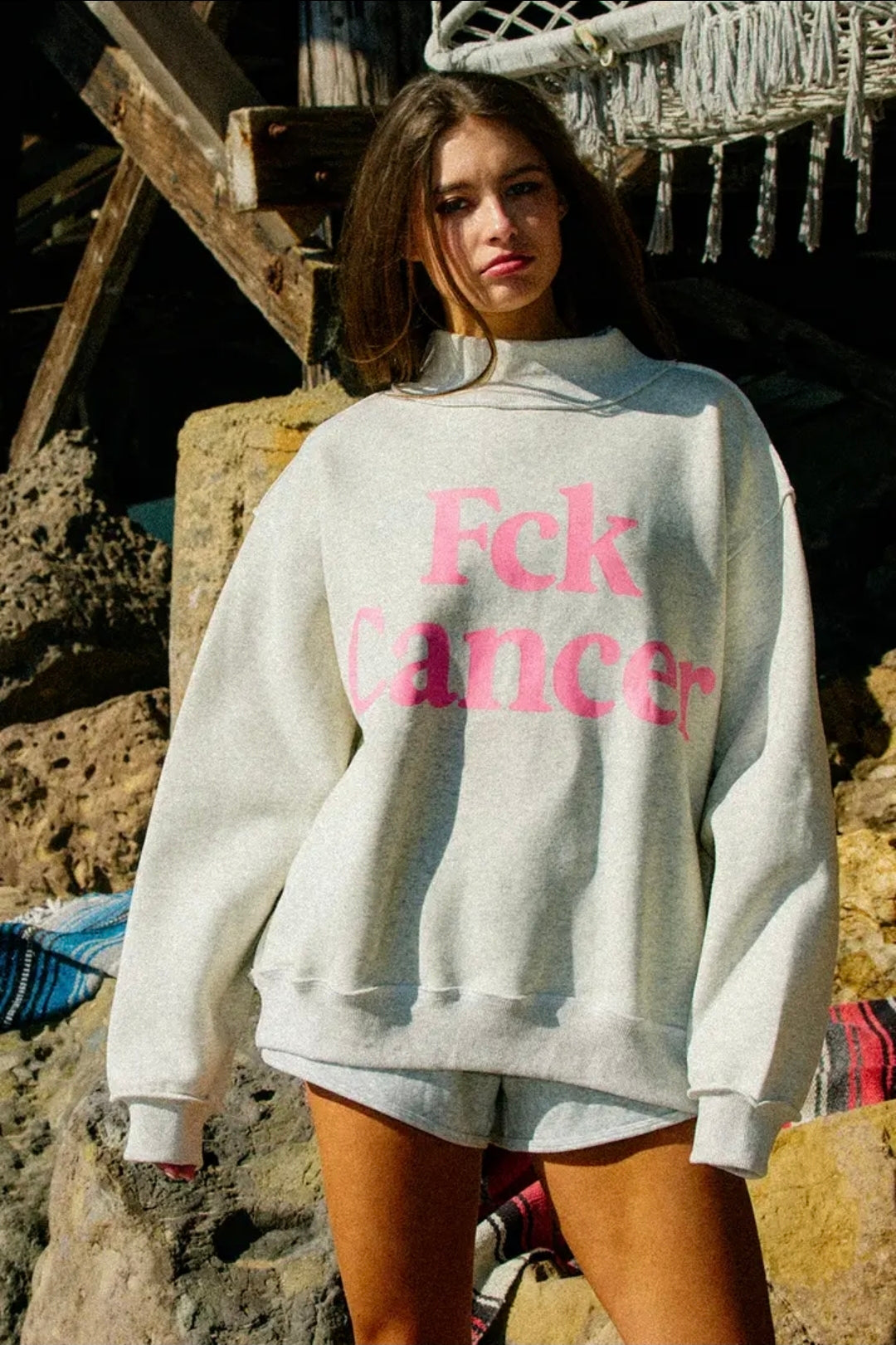 Fck Cancer/Support the fighters Reversible Mockneck